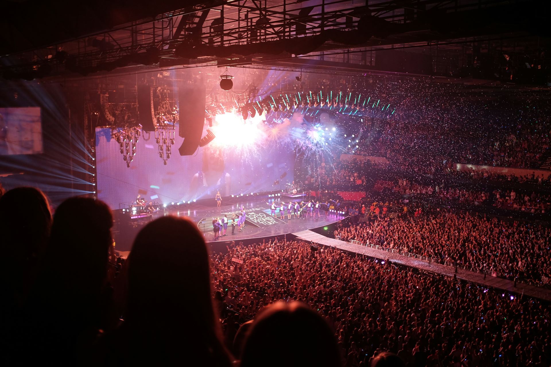 Night time stadium concert venue